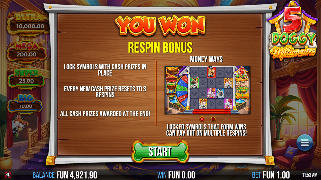 5-Doggy-Millionaires-Dream-Drop-Slot-Respin-Bonus